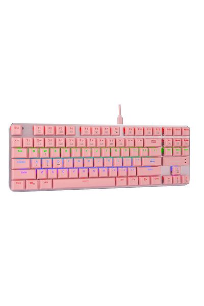 e-yooso 87 Keys Wired Gaming Mechanical Keyboard, Brown Switches, with LED Backlit