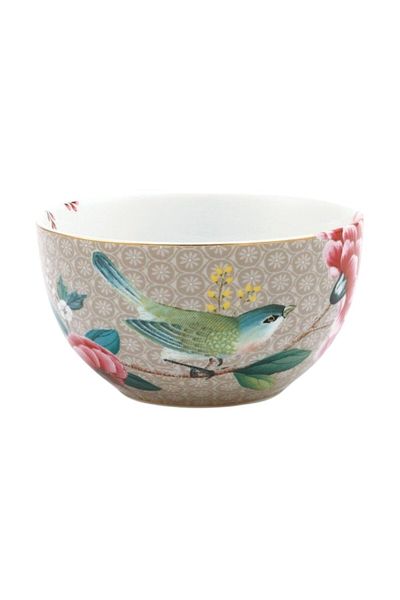 Pip Studio Porcelain bowl, Pip Studio, Khaki, 12 cm, Blushing Birds collection