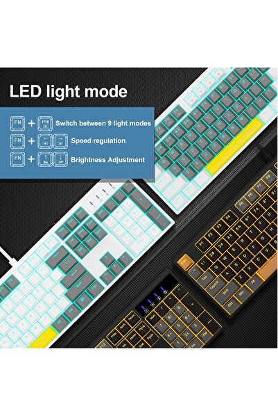 e-yooso Z-14 Mechanical Gaming Wired Keyboard,104 Key Blue Switch Full-Size Computer Keyboards