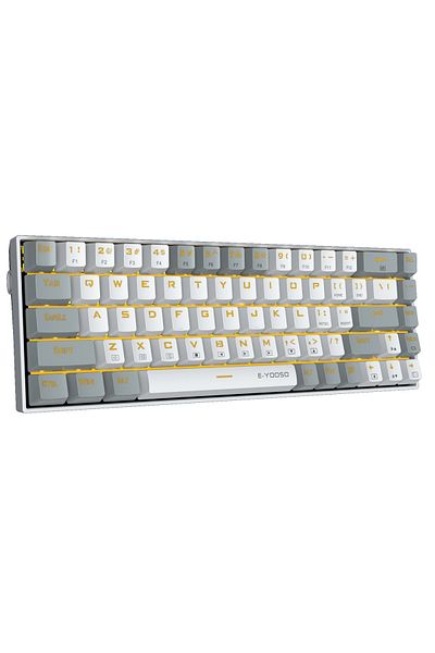 e-yooso Z-686 65% Gaming Keyboard,Hot Swappable Blue Switch, 68 Keys Mini Wired Mechanical Keyboard