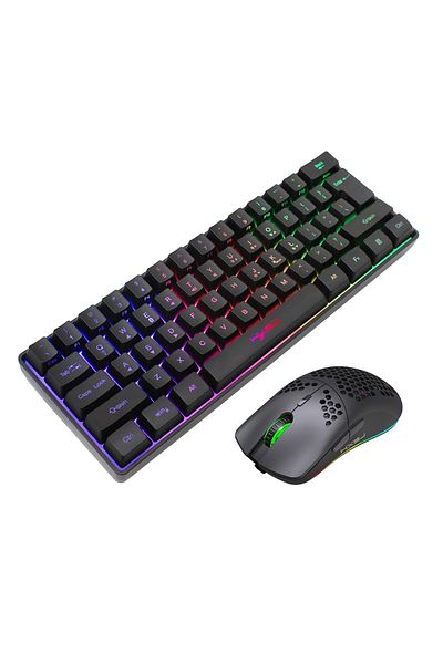 HXSJ V700 61 Key RGB Wired Gaming Keyboard and J900 USB Wired Gaming Mouse Set