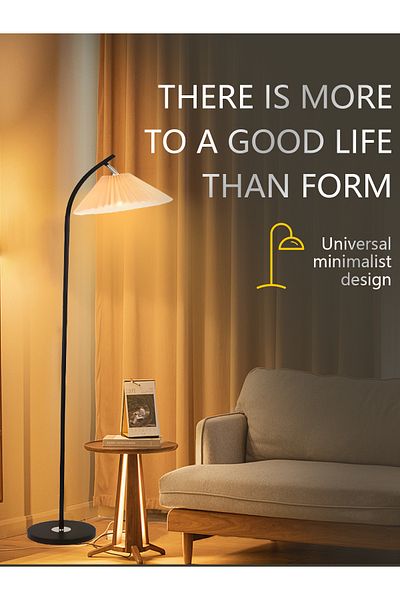 COOYA Nordic Simple Vertical Floor Lamp, With 12W Tricolor Lamp, Eye-Protecting, E27, for living room