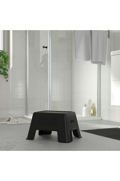 IKEA Bolmen Black Step Stool – Anti-slip, Durable & Safe For Kids And Adults, Holds Up To 100 Kg
