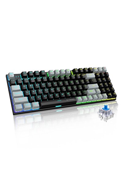 e-yooso 94 keys Gasket Mechanical Keyboard, Wired Blue Switch Gaming Keyboard...