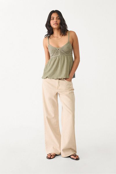 Stradivarius Ruffled crochet top