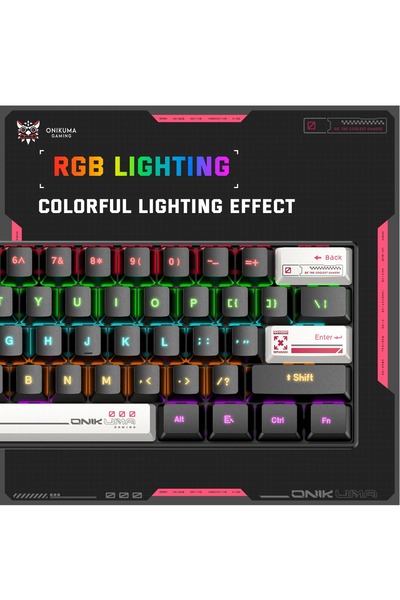 Onikuma Gaming Mechanical Keyboard, Brown Switch Wired 61 Keys Hot-Swappable