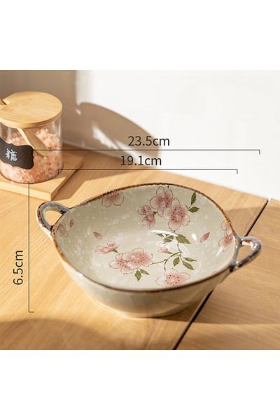 Choice Style C 7.5inch Japanese Household Noodle Bowl Ceramic Soup Bowl With Handle Salad Pasta Bowl Kitche