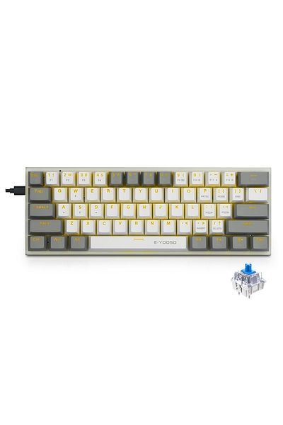e-yooso Z-11 60% Mechanical Gaming Keyboard,Blue Switch 61 Keys Wired Compact Keyboard