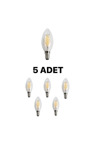 Cata CT-4063 Edison Led Buji Ampul 7W Günışığı (Sarı)- 5’li Paket