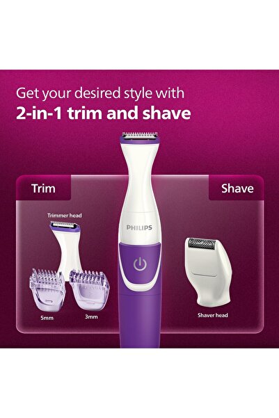 Philips Essential Bikini Trimmer. Trim. Shave & Style. Mini Shaving Head Included. Portable. Battery