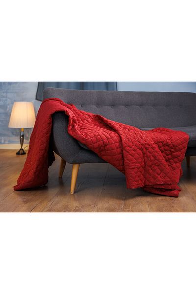 Home Still TRAFFIC DOUBLE BLANKET 200x220 CM, BURGUNDY