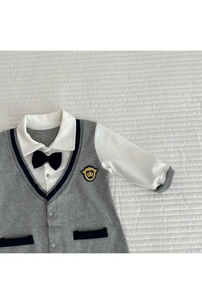 nannie Khai Boys Gray Jumpsuit - 3-6 months