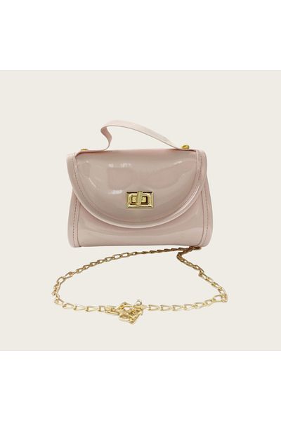 MK butik Geantă de mână și de umăr pentru fetiță cu mini curea cu lanț lung (14×10×7CM)