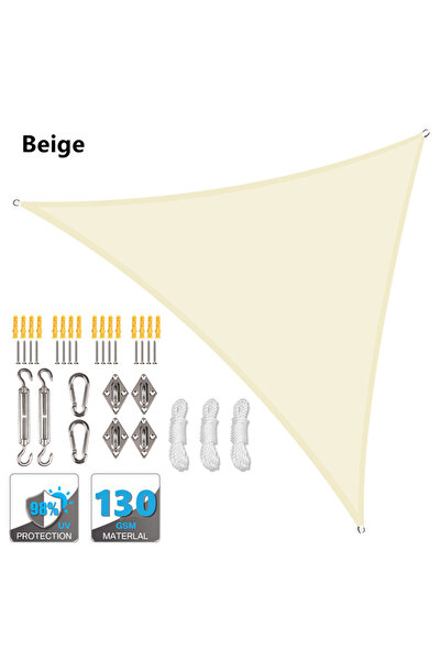 Choice 200 × 200 × 200 سم بيج مع 24 قطعة من المظلة الشمسية المثلثة المقاومة ل...
