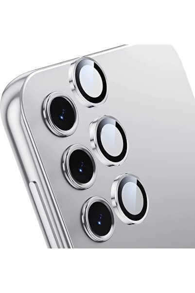 MustCase Samsung Galaxy S24 Fe Compatible Glossy Silver Camera Lens Protective Glass