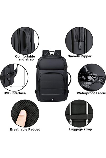 Yelajoy 15 Inch Laptop Bag,Mesh Fabric,Heat Dissipation,with USB Charging Interface,For Travel,Work