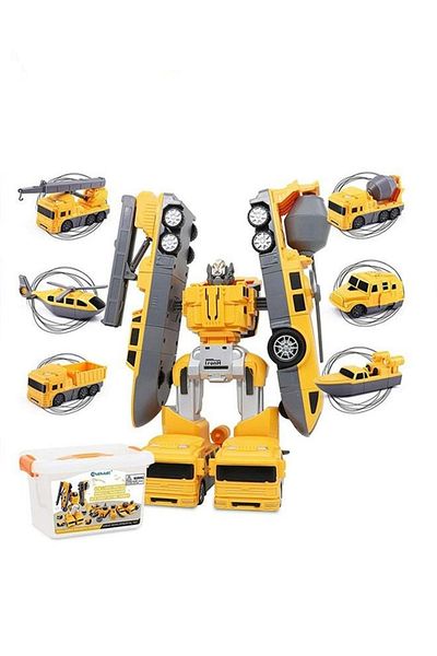 COOYA 21Pcs Magnetic Transform Engineering Car Assembled Toys,6-in-1,with Box,Assemble and Disassemble