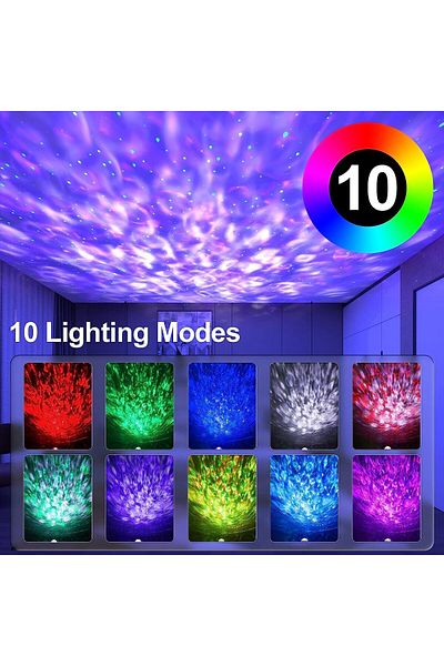COOYA Galaxy Projector, 3 in 1 Bluetooth Night Light, 10 Color, with Timer Remote & Chargeable