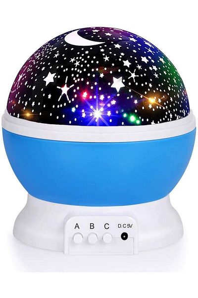 COOYA Kids Nebula Star Projector, 360 Degree Rotation, 4 LED Bulbs 12 Light Color Changing & USB Cable
