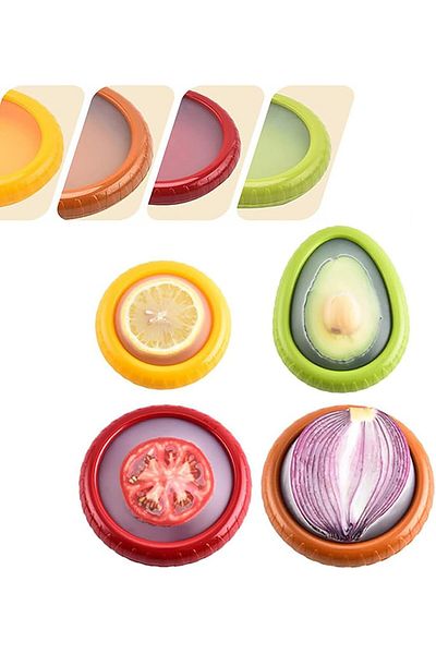 COOYA 4pcs Avocado Saver and Tomato Holder,Reusable Storage Containers for Fridge,Ideal for Garlic, Onions