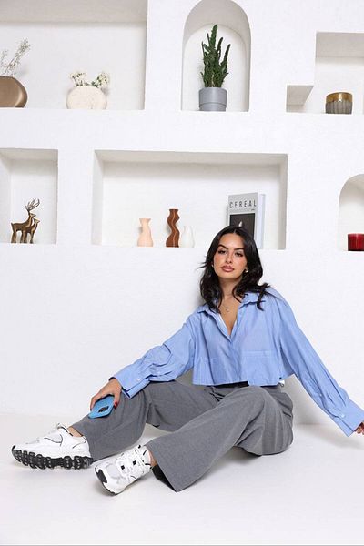 Reyon Polyviscone Gray Trousers with Pens