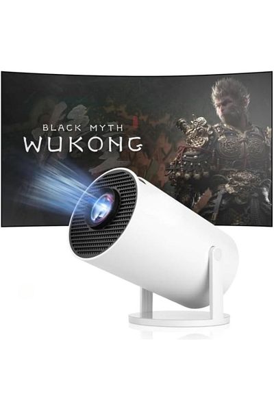 COOYA Mini Projector 4K Support, Auto Horizontal Correction, 180°Rotatable Portable Projector, White