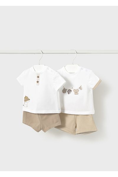MAYORAL Baby Blue 4 Piece Suits - Top and Shorts