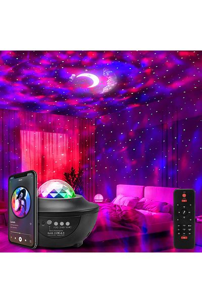 COOYA Galaxy Projector, with Music Bluetooth Speaker, RGB Color Changing Remote & Voice Control
