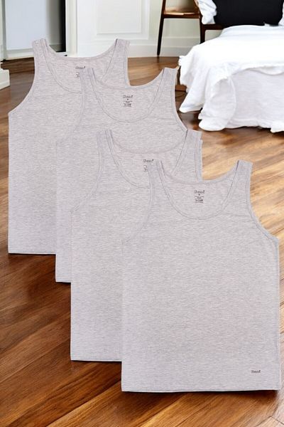 Kom Men's Modal Fabric Lycra 4-Piece Undershirt Qkksotktm.4