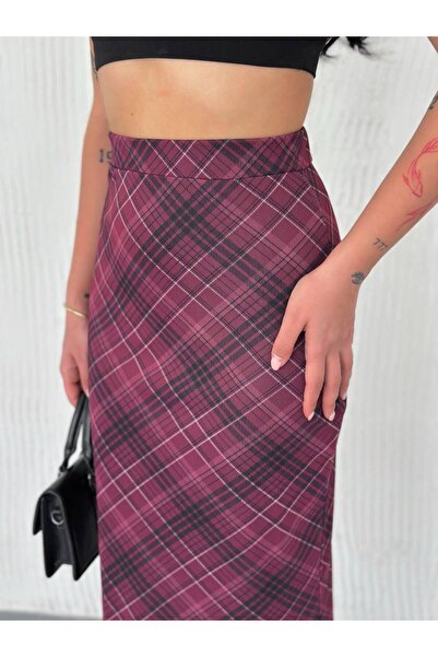 Noa Noa Fusta din tul cu model în carouri