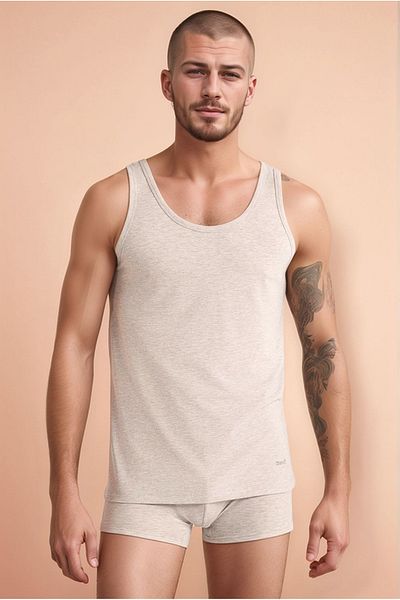 Kom Men's Modal Fabric Lycra 4-Piece Undershirt Qkksotktm.4