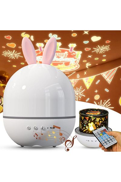 COOYA Star Projector, with Timer & Remote Control, 360°Rotatable USB Rechargeable Sound Machine