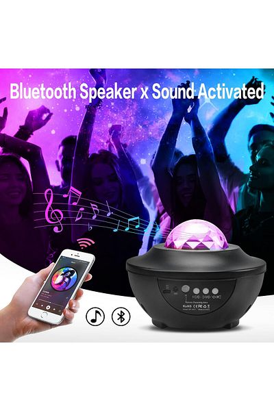 COOYA Galaxy Projector, with Music Bluetooth Speaker, RGB Color Changing Remote & Voice Control