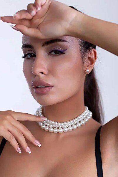 MiniMall Esnek Ip Tsarım 3'lü Inci Kolye