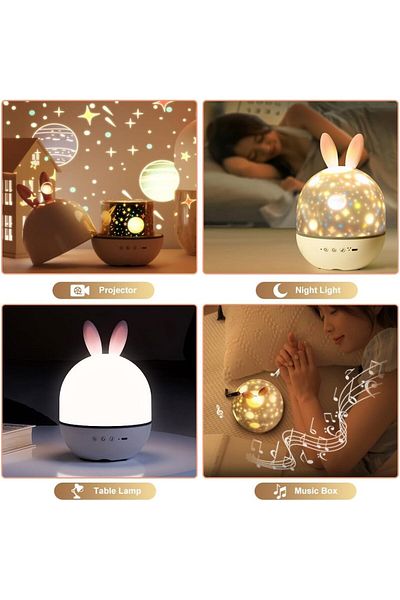 COOYA Star Projector, with Timer & Remote Control, 360°Rotatable USB Rechargeable Sound Machine