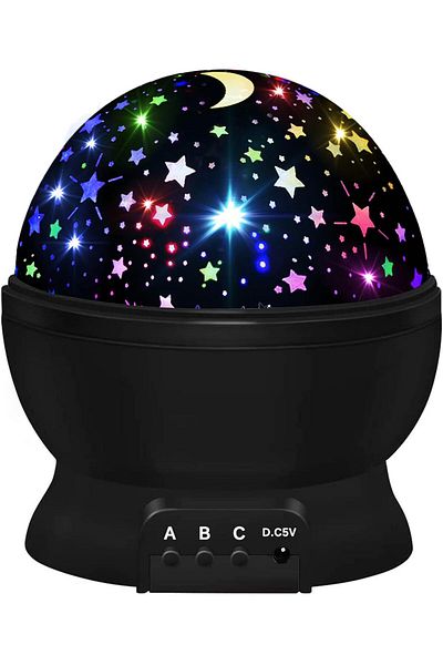 COOYA Star Projector, 360° Rotation, 4 LED Bulbs 16 Light Color Changing, with USB Cable