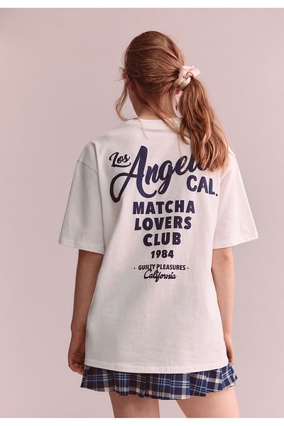 Stradivarius Oversize heavy cotton printed T-shirt