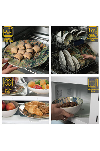 Cesiro Set farfurii 18 piese, pentru 6 persoane, Abstract Art, Cesiro, Multicolor