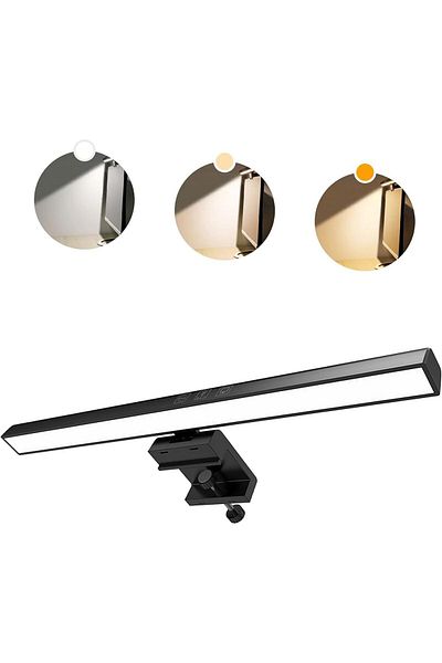COOYA Computer Monitor Lamp, LED Desk Lamp with 3 Color Temperature Modes, e-Reading LED Task Lamp