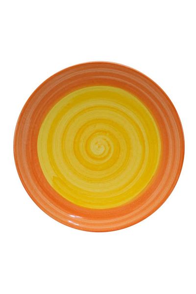 Cesiro Dessert plate 20 cm, White with yellow/orange spiral