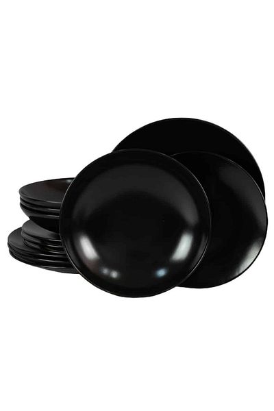 Cesiro 12-piece plate set, for 4 people, Night, Cesiro, Matte Black