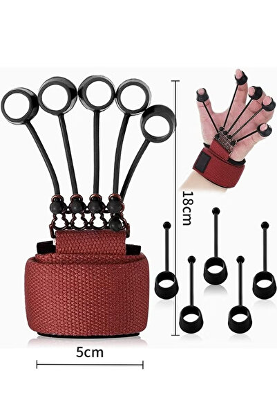 fulina Hand Exerciser Finger Trainer,Resistance Band Finger Extensor Trainer for Workout,Red,60 LB