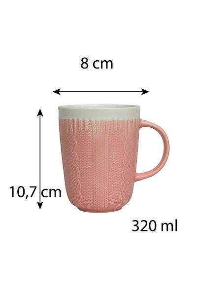 Cesiro Set 6 cani model crosetat Alb si Roz, 320 ml