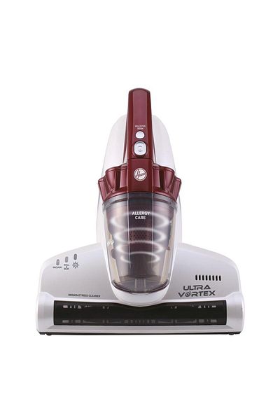 Hoover Aspirator UV de pat Hoover Ultra Vortex MBC500UV 011, 500W, 0.3l, 5m cablu (Alb/Rosu)