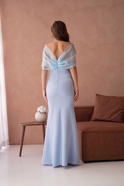 asyadabutik Women's Fish Model Stone and Organza Tulle Detailed Promise Dress Evening Dress