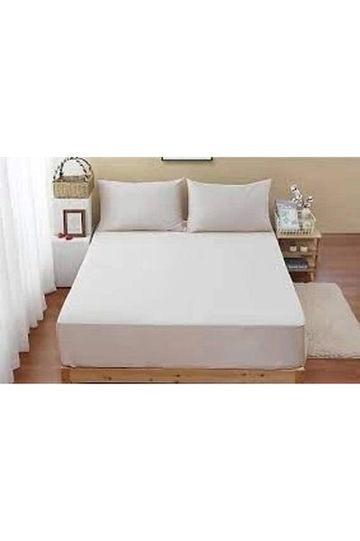 NİVEMESHOME Ni̇Vemeshome 160*200 Ecru Lasti̇Geli̇ Bed Sheet Set