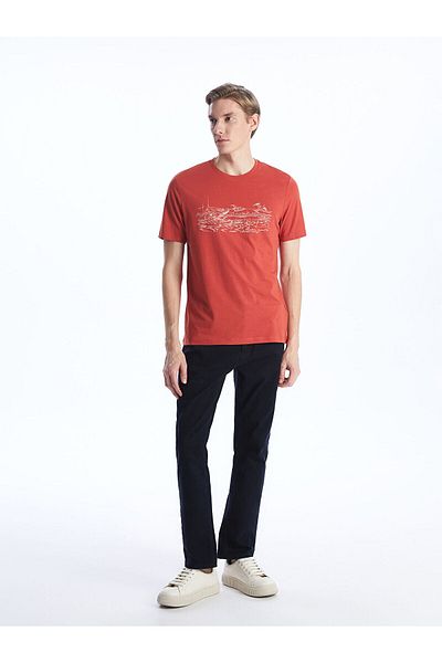 LC Waikiki Crew Neck Short Sleeve Printed Combed Cotton Men's T-Shirt