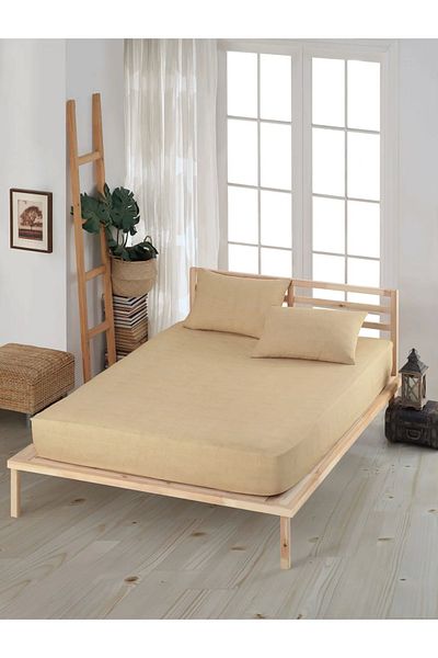 NİVEMESHOME Nivemeshome 160*200 Beige Elastic Sheet Set