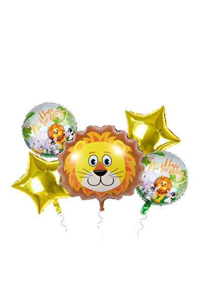 ALMİRA SOLMAZ TİCARET Buchet 5 baloane folie animale jungla - Tigru