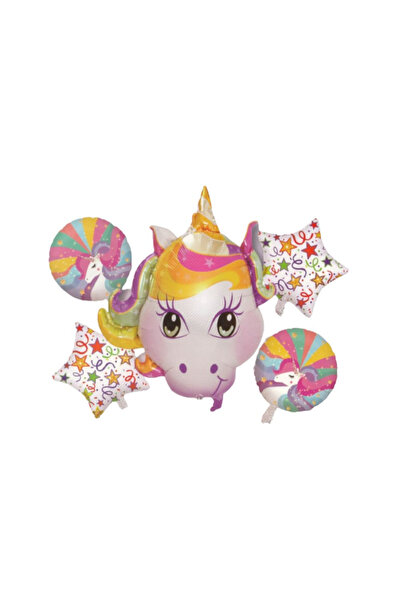 ALMİRA SOLMAZ TİCARET Buchet 5 baloane folie Unicorn Magic, 70 X 70 cm
